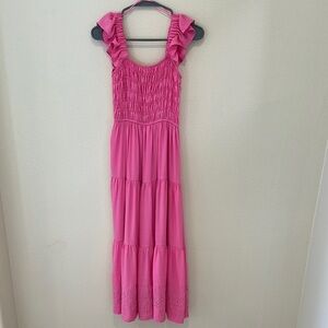 New Pink Ruffled Maxi Dress